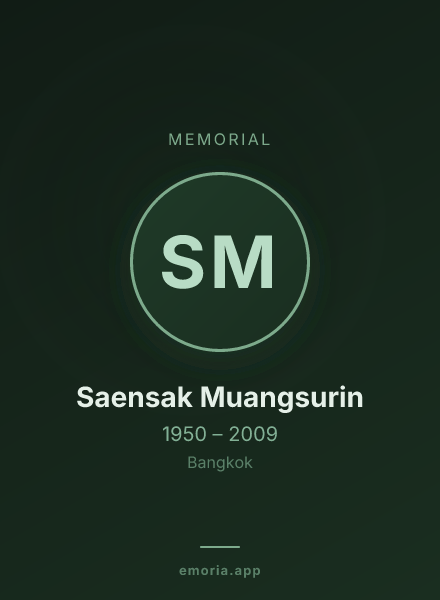 Memorial portrait of Saensak Muangsurin