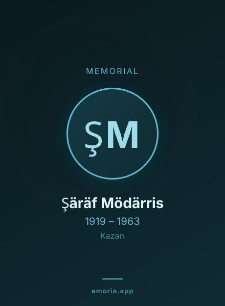 Memorial portrait of Şäräf Mödärris
