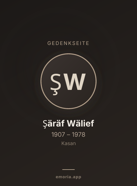 Gedenkportrait von Şäräf Wälief
