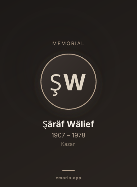 Memorial portrait of Şäräf Wälief