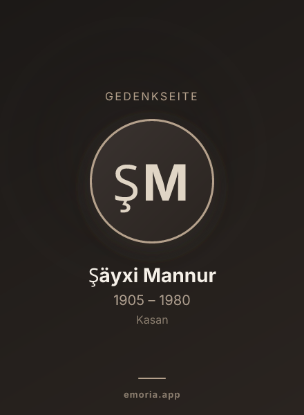 Gedenkportrait von Şäyxi Mannur