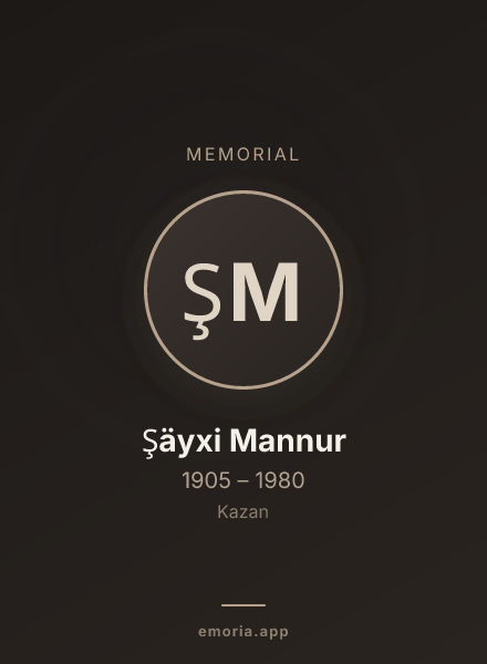 Memorial portrait of Şäyxi Mannur