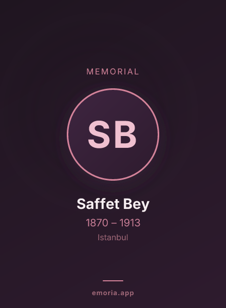 Memorial portrait of Saffet Bey
