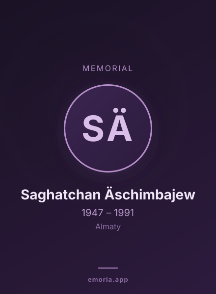 Memorial portrait of Saghatchan Äschimbajew