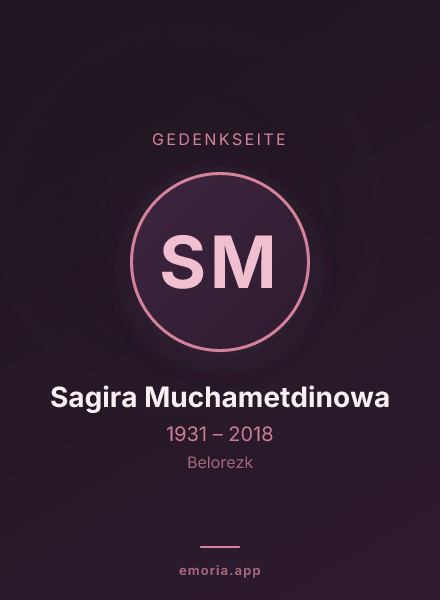 Gedenkportrait von Sagira Muchametdinowa