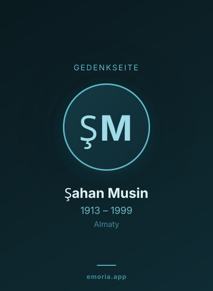 Gedenkportrait von Şahan Musin