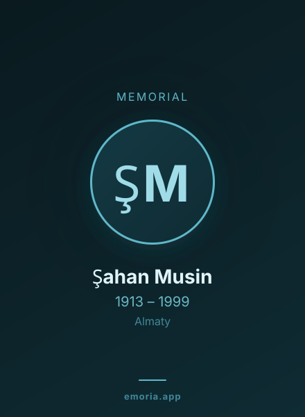 Memorial portrait of Şahan Musin