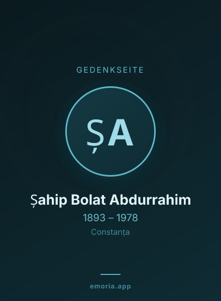 Gedenkportrait von Șahip Bolat Abdurrahim