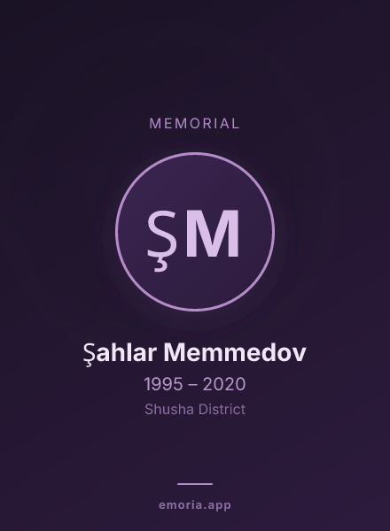 Memorial portrait of Şahlar Memmedov