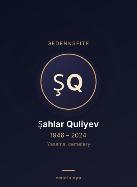 Gedenkportrait von Şahlar Quliyev