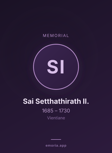 Memorial portrait of Sai Setthathirath II.