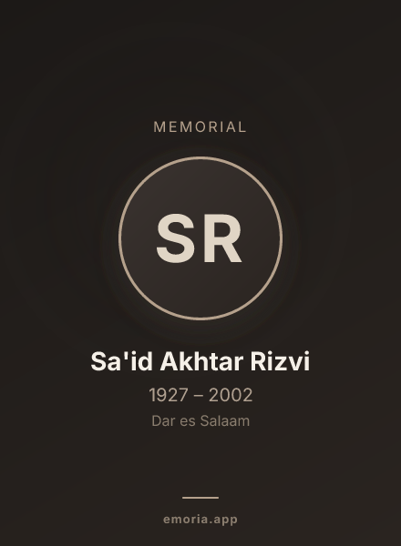 Memorial portrait of Sa'id Akhtar Rizvi