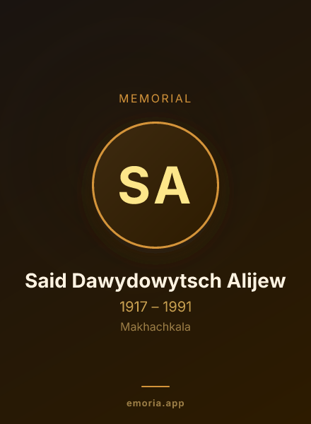 Memorial portrait of Said Dawydowytsch Alijew