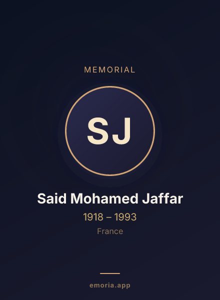 Memorial portrait of Said Mohamed Jaffar