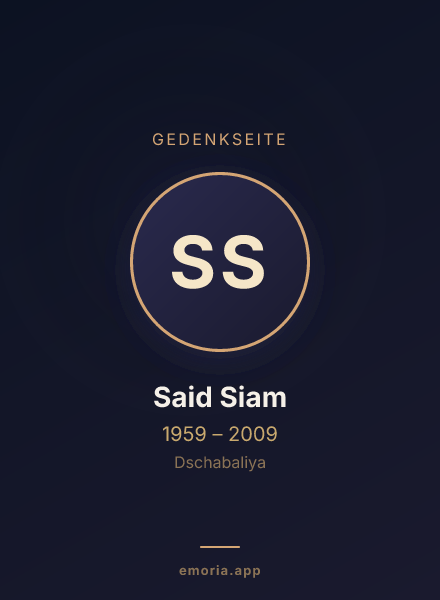 Gedenkportrait von Said Siam