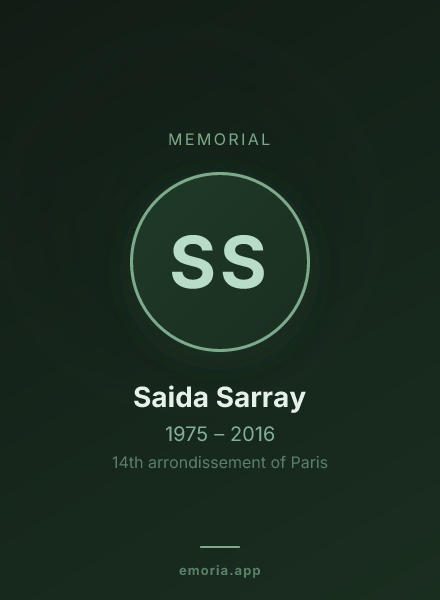Memorial portrait of Saida Sarray