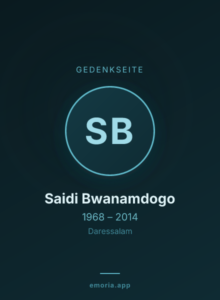 Gedenkportrait von Saidi Bwanamdogo