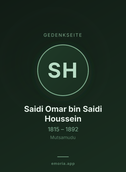 Gedenkportrait von Saidi Omar bin Saidi Houssein