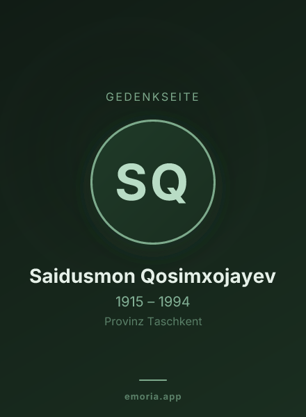 Gedenkportrait von Saidusmon Qosimxojayev