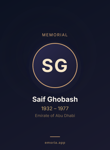 Memorial portrait of Saif Ghobash