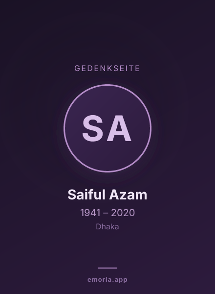 Gedenkportrait von Saiful Azam