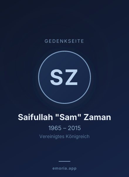 Gedenkportrait von Saifullah "Sam" Zaman
