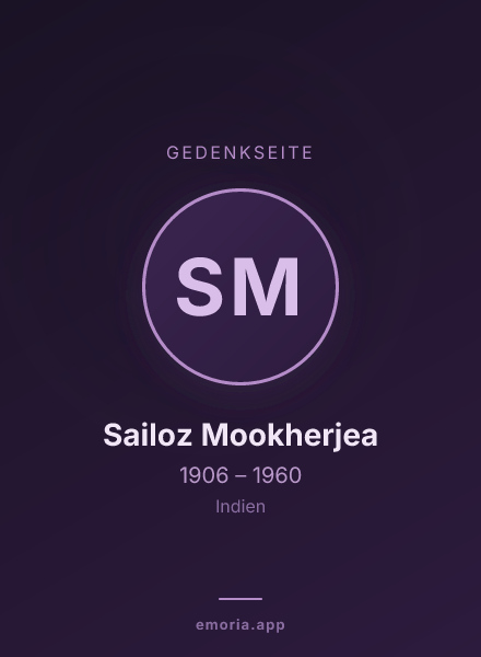 Gedenkportrait von Sailoz Mookherjea