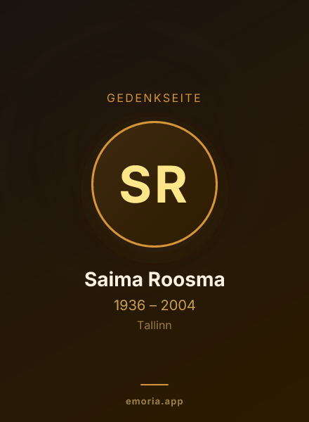 Gedenkportrait von Saima Roosma