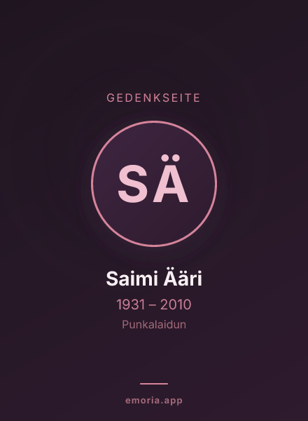Gedenkportrait von Saimi Ääri