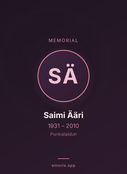 Memorial portrait of Saimi Ääri