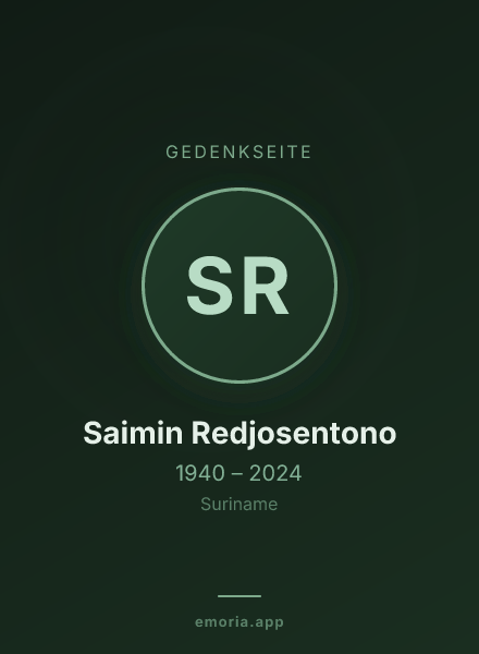 Gedenkportrait von Saimin Redjosentono
