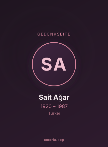 Gedenkportrait von Sait Ağar