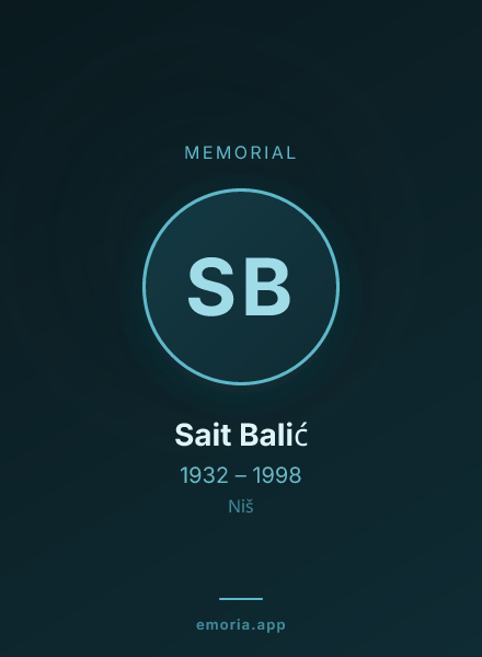 Memorial portrait of Sait Balić