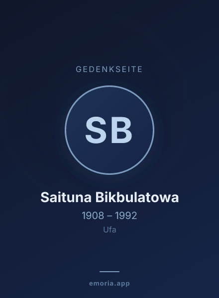 Gedenkportrait von Saituna Bikbulatowa