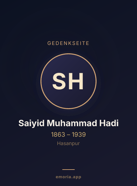Gedenkportrait von Saiyid Muhammad Hadi