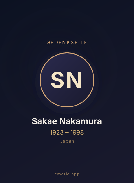 Gedenkportrait von Sakae Nakamura