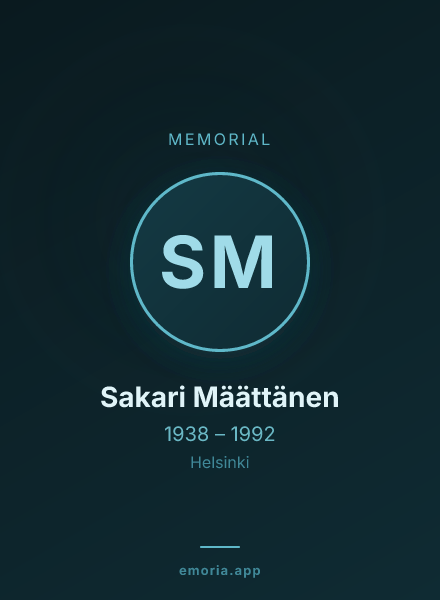 Memorial portrait of Sakari Määttänen