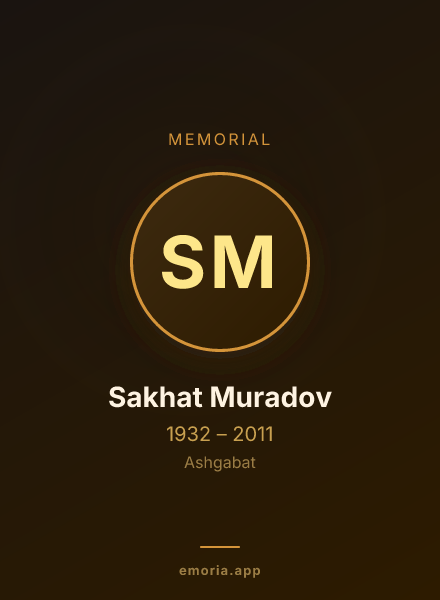 Memorial portrait of Sakhat Muradov
