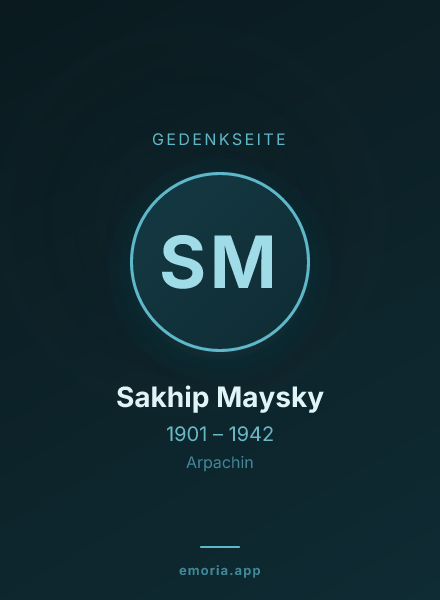 Gedenkportrait von Sakhip Maysky