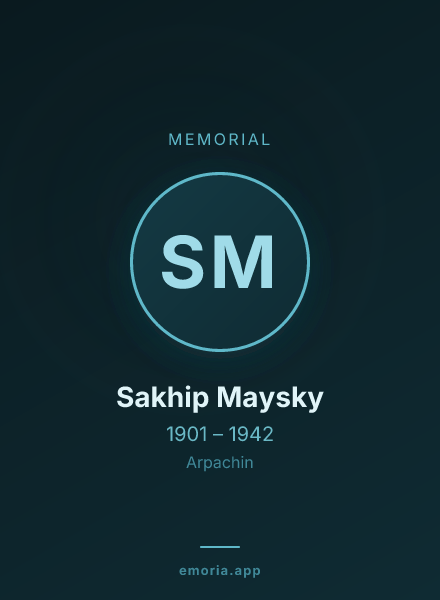Memorial portrait of Sakhip Maysky