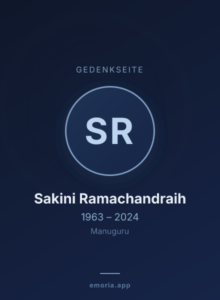 Gedenkportrait von Sakini Ramachandraih