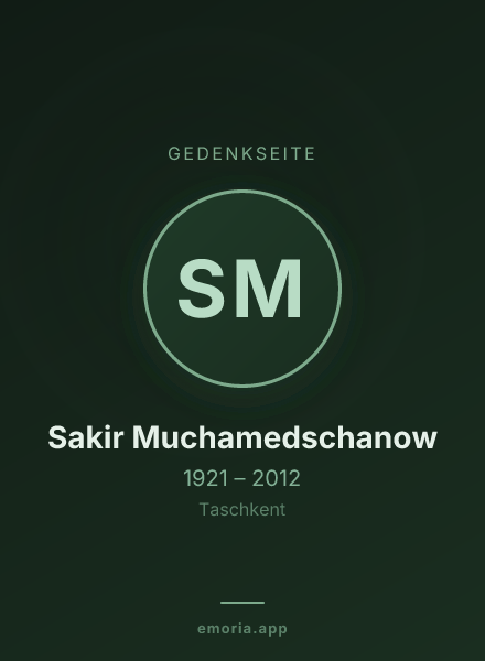 Gedenkportrait von Sakir Muchamedschanow