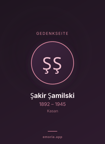 Gedenkportrait von Şakir Şamilski