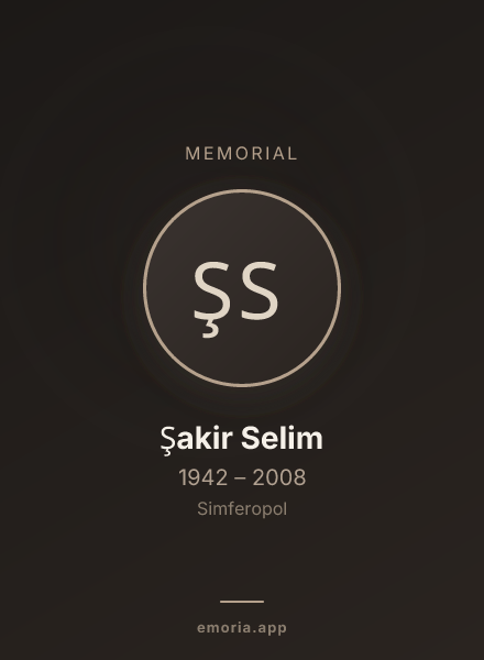 Memorial portrait of Şakir Selim