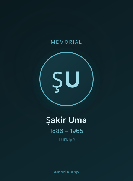 Memorial portrait of Şakir Uma