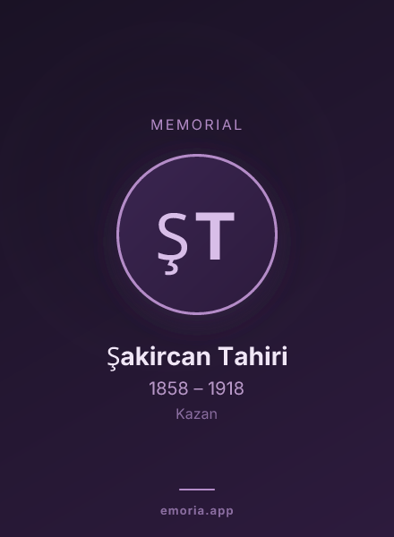Memorial portrait of Şakircan Tahiri