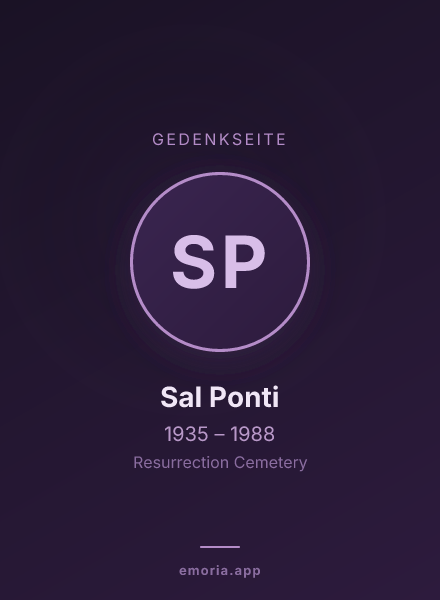 Gedenkportrait von Sal Ponti