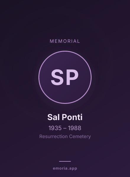 Memorial portrait of Sal Ponti