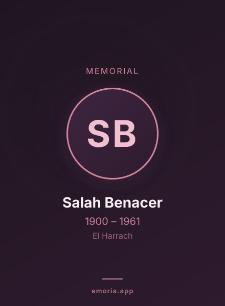 Memorial portrait of Salah Benacer