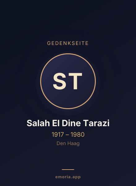 Gedenkportrait von Salah El Dine Tarazi